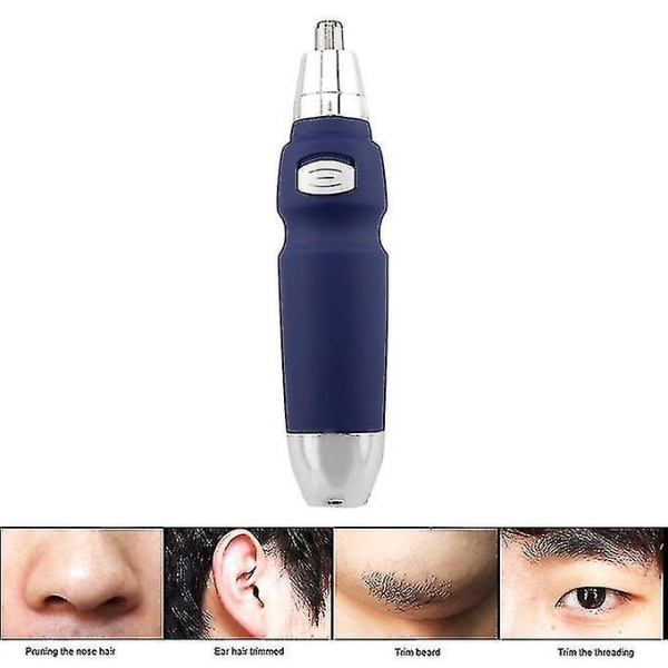 Electric Ear Nose Hair Trimmer Shaver Clipper Cleaner Shaving Scraping Eyebrow Shaping Safe Face Care Shaving Device 1pc Blue