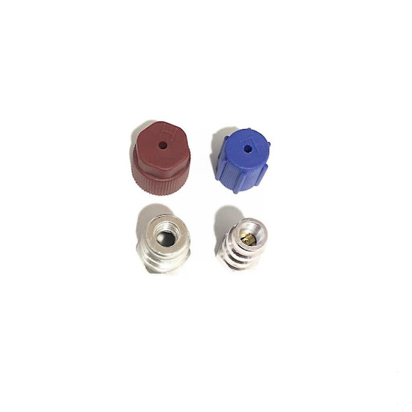 R12 till R134A AC Retrofit-adapterkit, R12 R22 till R134A Hög/Låg Anslutningsport Retrofit 1/4 till 7/16\"-20 UNF Konverteringsadapter