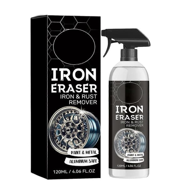 Iron Eraser Rustfjerner Spray, Jernpulverfjerner Spray til Bilfælge og Lak Hurtigtvirkende Rust- og Bremseklodsstøvfjerner