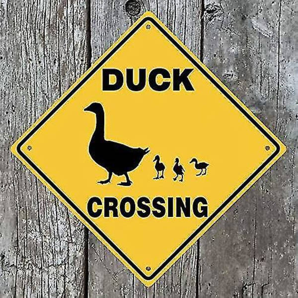 Wabjtamduck Kryssingsskilt 12\"x12\" Morsomt Nyhetsskilt i Metall Boks Skilt Gård Økologisk Landlig Hjemmedekor Veggskilt Egnet for Innendørs og Utendørs Gårdsskilt
