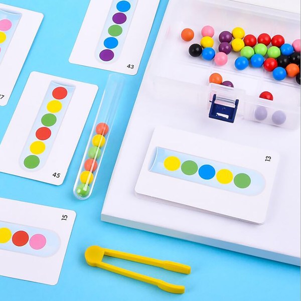 Clip Beads Game set Värien yhteensopivuuspeli Varhaiskasvatuksen Lapsuuden lelu