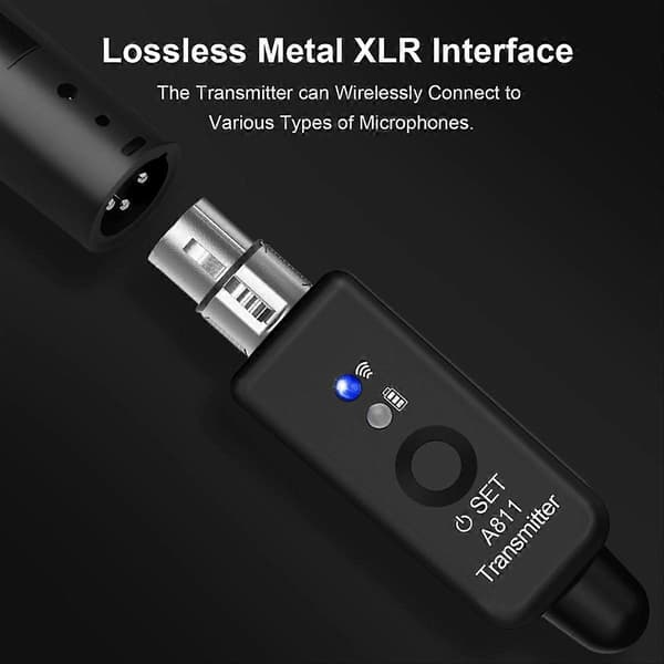 A811 Trådløs Mikrofonkonverteradapter Sender og Mottaker