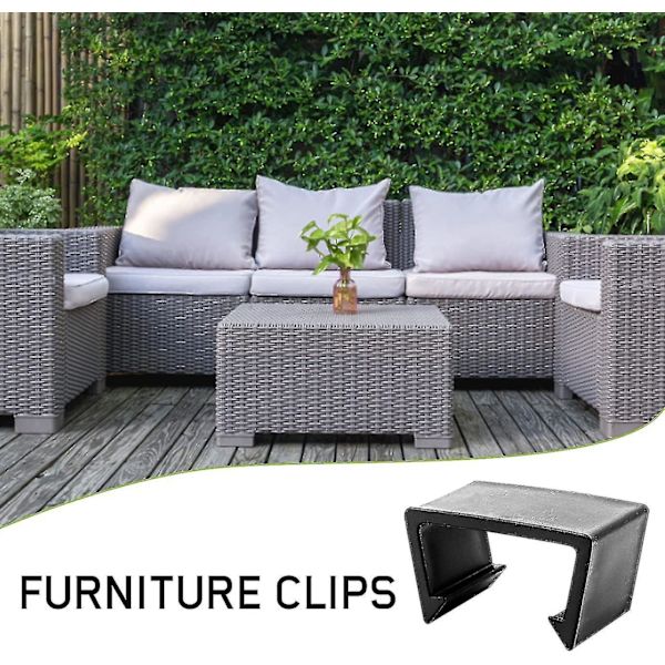 8 stk. fletmøbelklips i rattan, udendørs møbelklips i flet 2,56 tommer plastik rattan sofa klips plastik rattan stol fastgørelseselementer 2.24 Inch