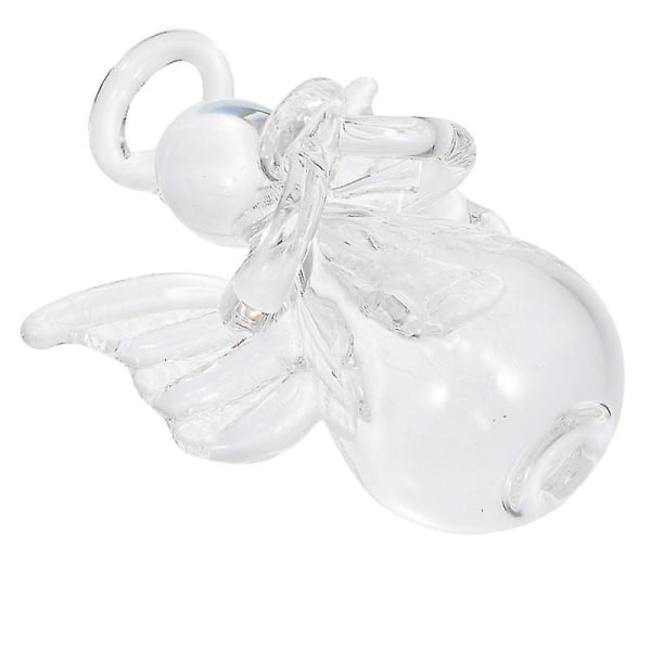1 stk Vakker Mini Clear Glass Angel Diy Bilhengende Ornament Religiøs Dekor
