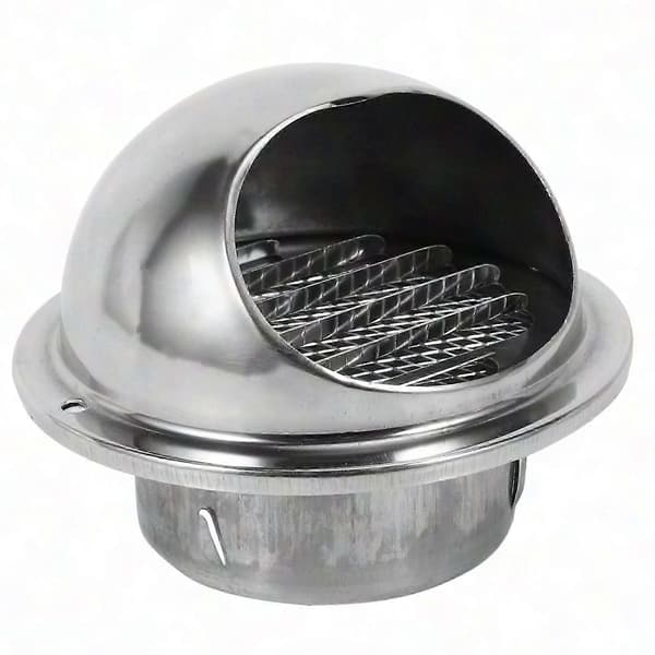 80 mm väggventil i rostfritt stål för luftutsug och kanaler Silver