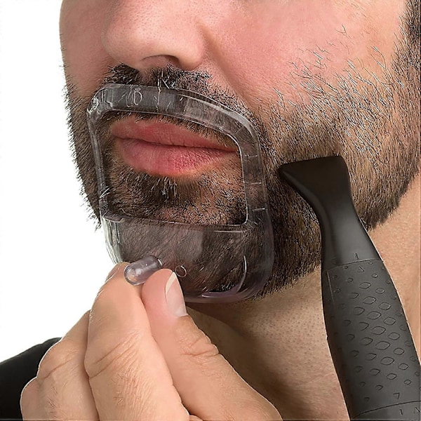 Skægformer Goatee Skæg Styling Skabelon Skægformningsværktøj Mode Goatee Barberingsskabelon Goatee Trimmerværktøj til Mænd, 5 Størrelser white 2 Set