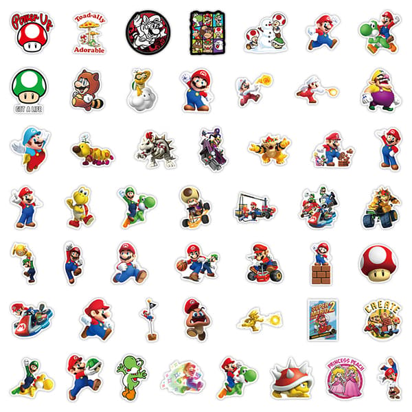 100 tarraa - Super Mario - Sarjakuva - Nintendo multicol