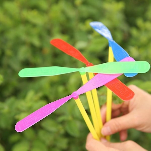 Naievear 100 st Libellformade Hand Push Flygande Propeller Utomhus Sportspel Barnleksak