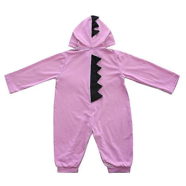 Nyfödd Spädbarn Baby Pojke Flicka Dinosaur Huvad Romper Jumpsuit Pyjamas Purple 12 Months