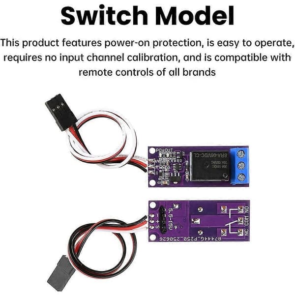 Modellflygplan Switch RC Modellflygplan Relä PWM Switch Elektronisk Modul Navigationskontroller 1CH Relä Switch