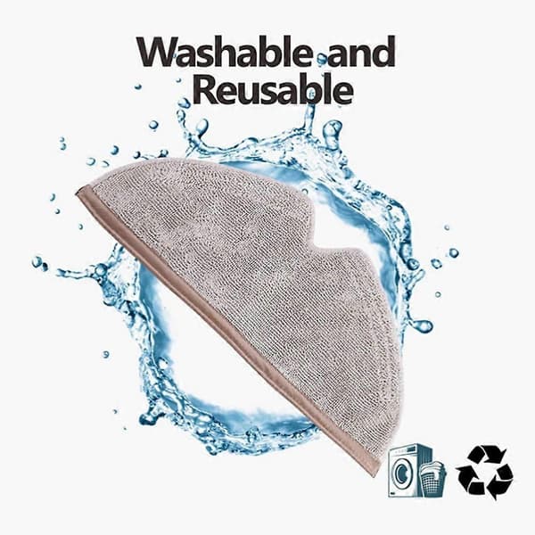 8 STK Erstatningsmikrofiber Moppeklutpute for Roborock Q7 Q8 S5 Max, Q5 Pro, E4, E5, S5, S6, S6 Pure MaxV, Q5