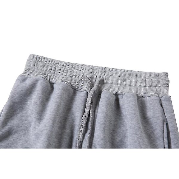 Herrkläder Casual enfärgad långärmad träningsdräkt huvtröja set beige S