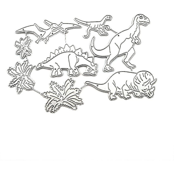 Dinosaur Metal Skæredør Stencil til Kortfremstilling - DIY Scrapbooking Album Papirkort Skabelon