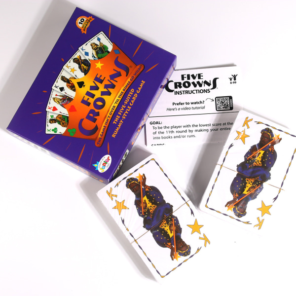 Five Crowns Card Game Familjekortspel - Roliga spel för familjekväll med barn Crown Poker Board Game Cards