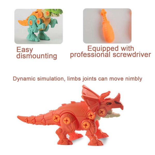 Børns videnskab og uddannelse DIY adskillelse dinosaur skrue samling model