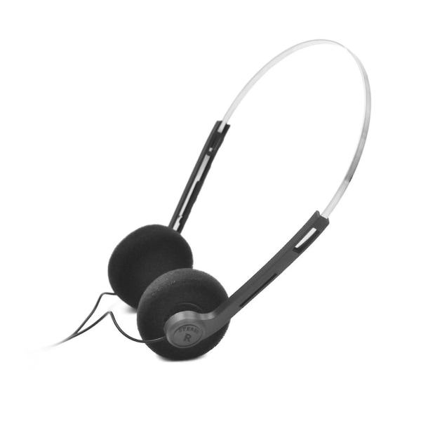 Hodetelefoner Kablet støyisolerende over øret, stereohodesett med ledning med mikrofonvolum Black