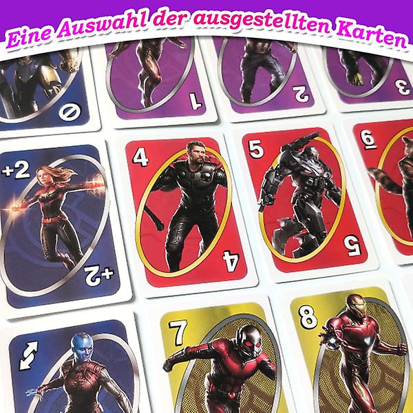 Marvel's Avengers kortspill 112 kort fra superheltsamlingen, kortspill og brettspill for 2-10 spillere, i alderen 7+