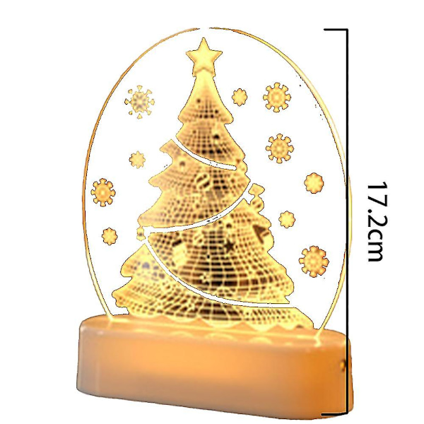 Akryl Julelys med LED, Dekorative Lys, Julepynt, Egnet for Festdekor christmas tree