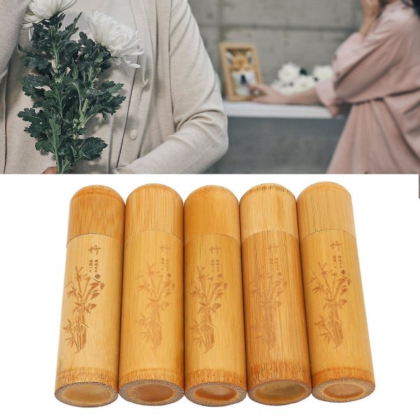 5pcs Pet Bamboo Urn Eco Friendly Memorial Small Urn For Spreading Human Pet Dog Cat Cremation Ashes