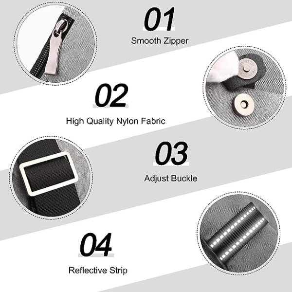 Bröst Axel Ryggsäck Crossbody Väskor Omslag Pack Ryggsäck Crossbody Väska för Män Kvinnor Resa Sport Gym Daypacks Vattentät Nylon Gray (Right)