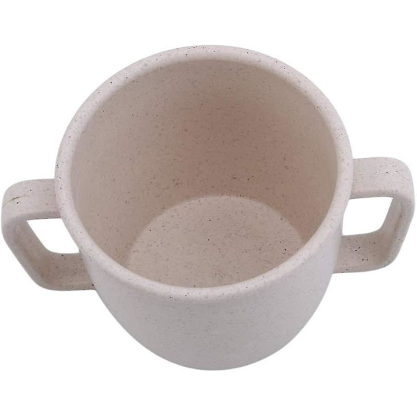 To-hånds krus ensfarget drikkekopp melke kaffekopp servise til hjemmet, enkel å bruke (1 stk, beige)