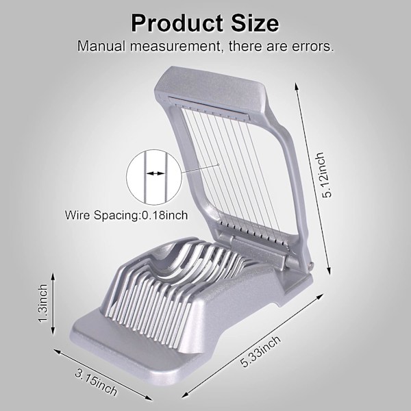 Äggskärare för hårdkokta ägg Äggskärare Jordgubbsskärare Heavy Duty Aluminium Slicer Rostfritt Ståltråd Multipu