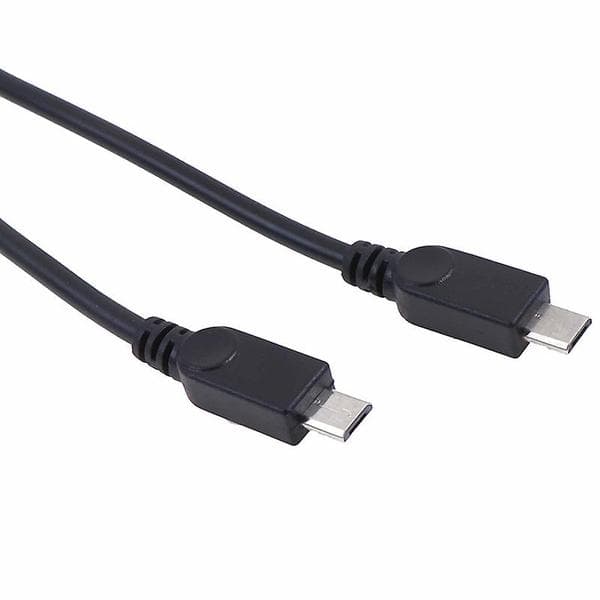 USB 2.0 Hann til Hann Dobbel Mikro USB Splitter Y Ladekabel Data Black
