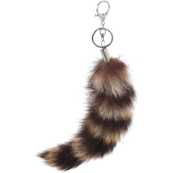 Raccoon Tail Nyckelring Estetisk nyckelring Väska Charm Väska Nyckelring Handväska hänge