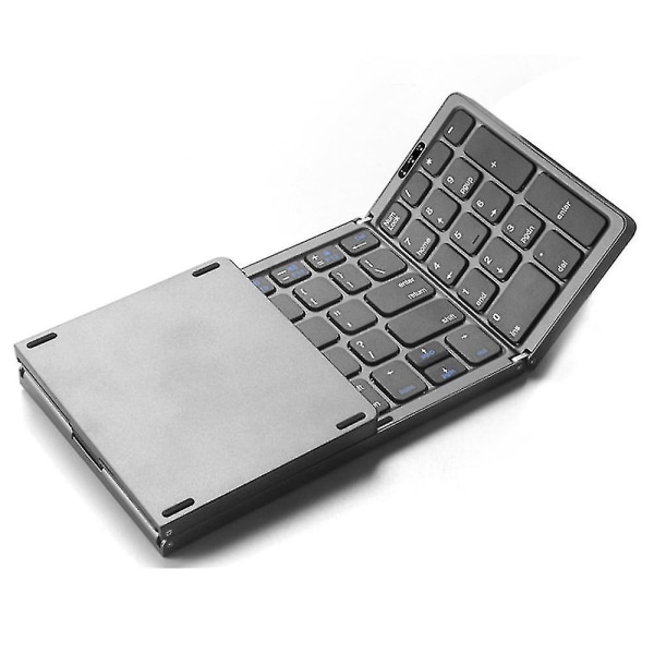Bärbar hopfällbar 81-tangenters Bluetooth-tangentbord för hemmakontor, trådlöst tangentbord med numeriskt område --