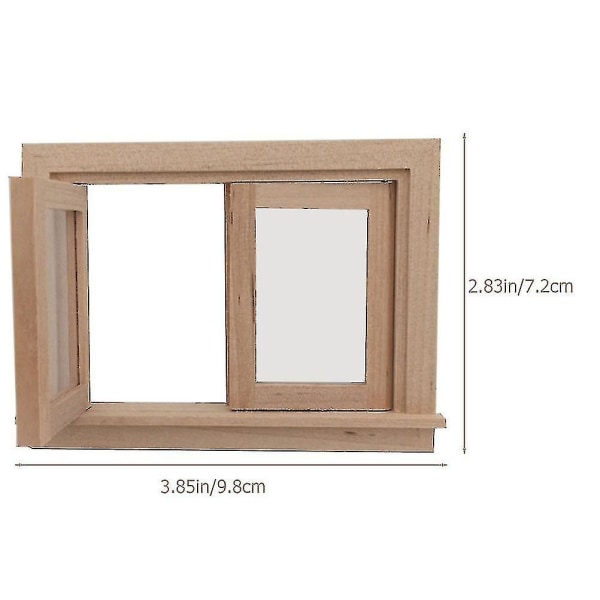 Wooden Doll Window Bedårende Mini Window Dekorative Children Toy Kids Accessory