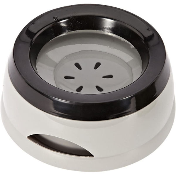 Flytande husdjursskål, Anti-Overflow, Kvävningssäker, Spill-Proof, för hund, katt, valp (Grå)