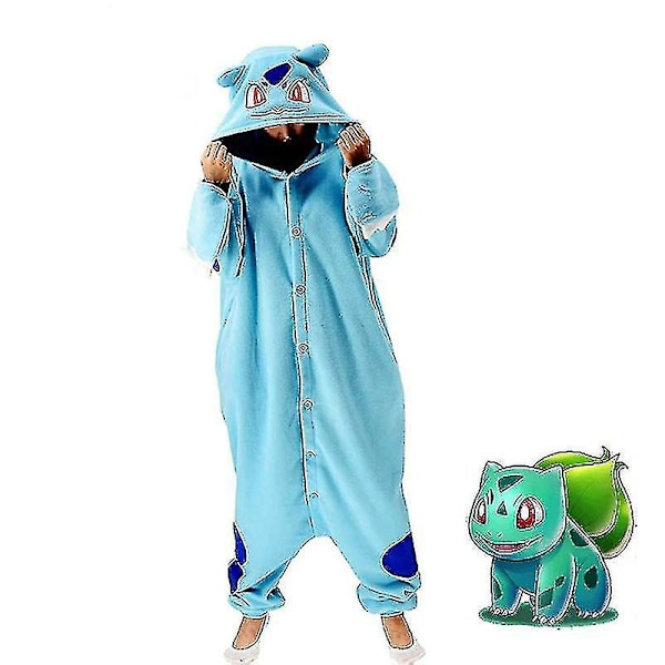 Bulbasaur Kostym Helkropp Pyjamas Halloween Jul En-delad Kigurumi För Män Kvinnor L