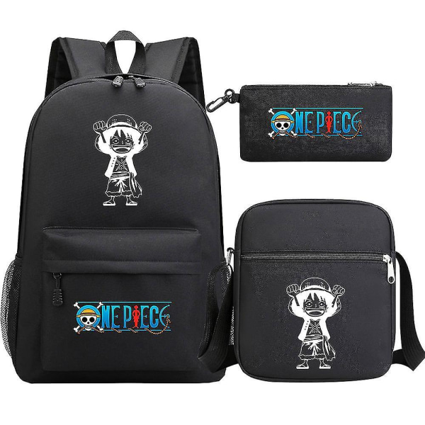 3 stk Luffy Skoletaske - Vandtæt Usb Anti-tyveri rygsæk til kvinder og mænd - Laptop rejsetaske - Outdoor Sport Mochilas