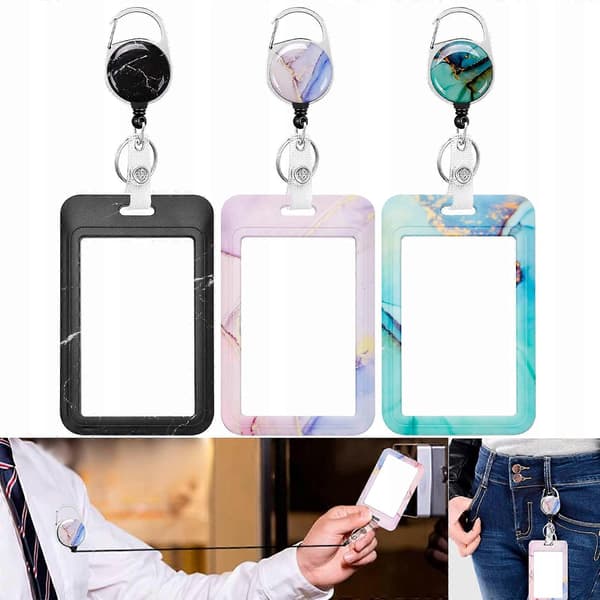 3x Dobbeltsidig ID-kort Holder Vertikal multicolor