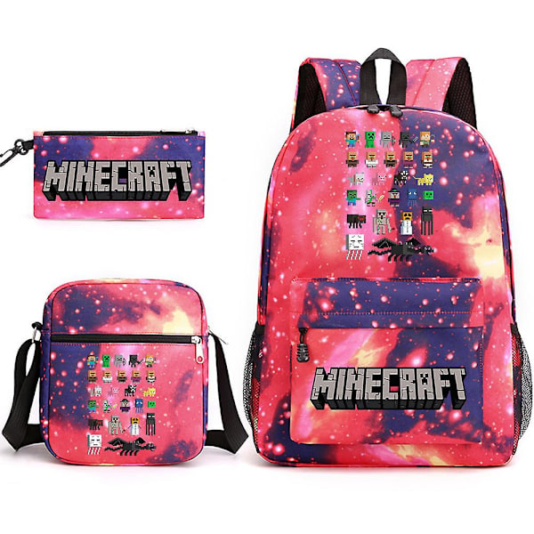 Minecraft School Bag Backpack Pencil Case Shoulder Bag Three-piece Set _39