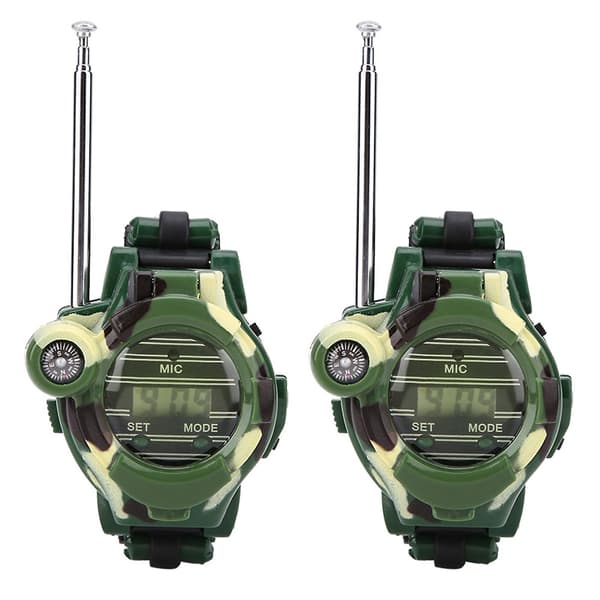 2 st barnsimulerings militärklocka walkie talkies utomhusleksakspresent