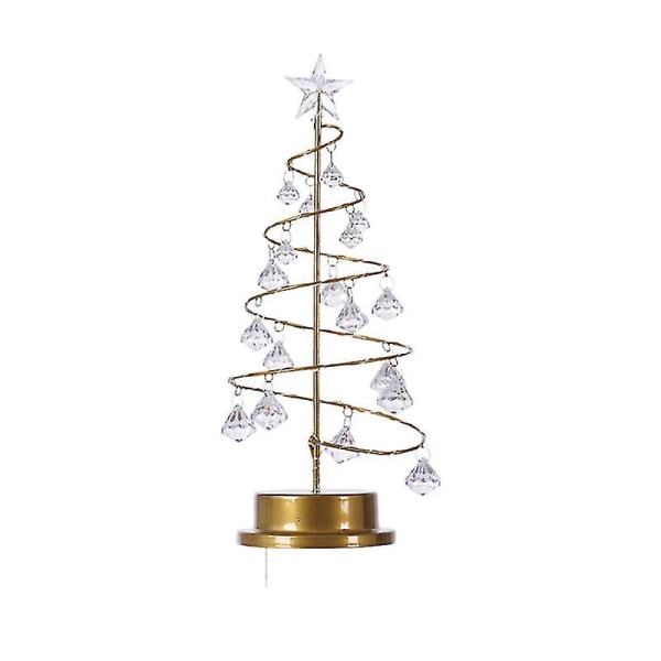 Crystal Diamond joulukuusen valaisin Joulutuote koristeellinen pöytävalaisin Pieni yölamppu (kristallipuulamppu)