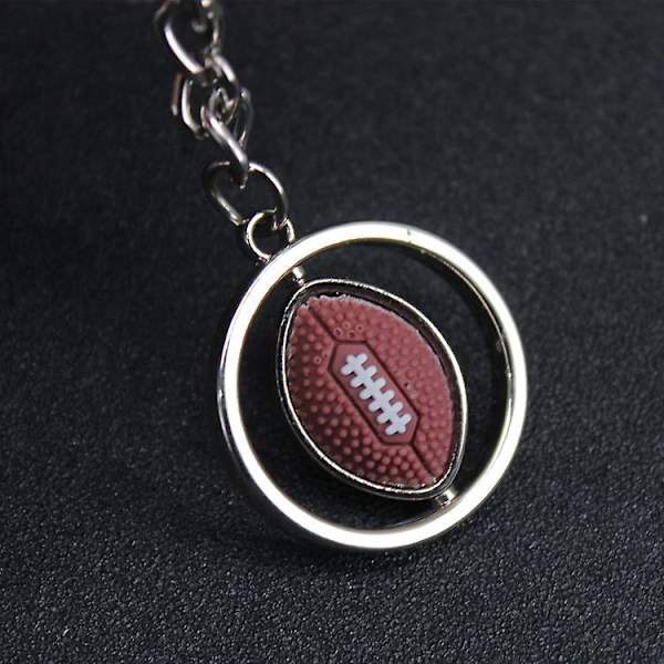 Wabjtam Pyörivä Jalkapallo Metalliavainperä Seosavainrengas Avaimenperäsarja Rugby Amerikkalainen Jalkapallo Juhlatarvikkeet (hopea) (1 kpl)