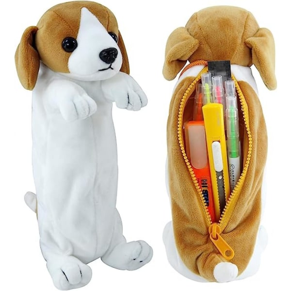 Case pojille, koiran kynäpussi Pehmeät eläinpaperitavarat Sarjakuvan säilytyskynälaukkulaatikko koulutarvikkeille Tyttöopiskelijoille
