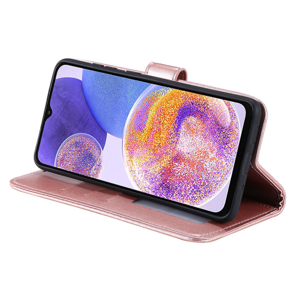 For Oppo A16/a16s/a54s Mandala Blomster Imprinted Pu Lær Telefondeksel Støtsikkert Lommebok Stativveske Med Rem Rose Gold