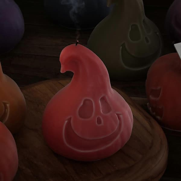 1/2x Smilings Græskar Lysforme Vrede Græskar Duftlys Silikoneforme Halloween Aromaterapi Epoxy Form Håndværk anger