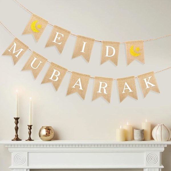 Ramadan Vimpel Girlander Muslim Eid Mubarak Dekorativ Banner Muslim Islam Ramadan Fest Dekorasjon