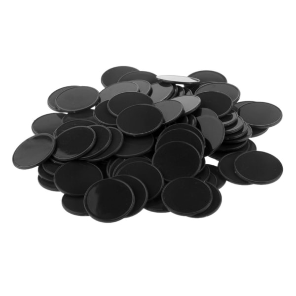 100 stk. Casino Poker Chips Brætspil DIY Craft 30mm Sort