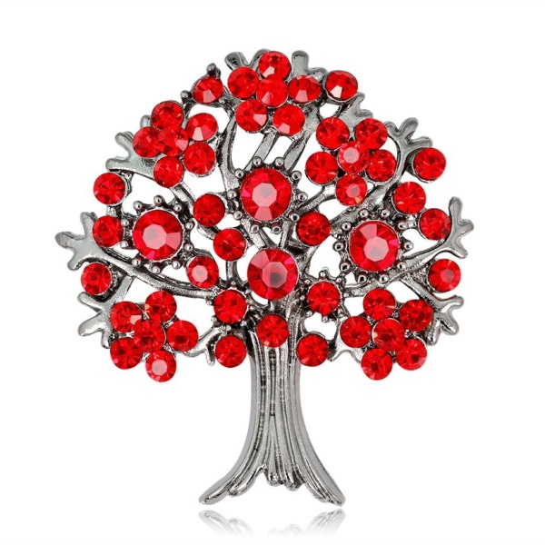 Hett sålda europeiska och amerikanska mode minimalistiska förmögenheter inlagd diamant ihålig bröst blomkappa bär brosch red