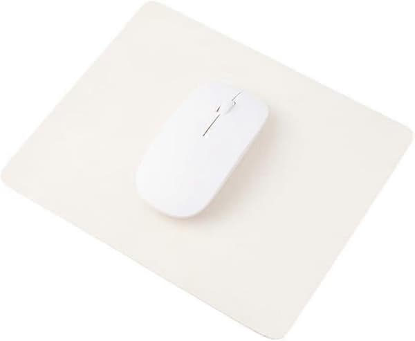 1 stk minimalistisk musematte hvit imitert skinn sklisikker base rektangulær musematte 190x230x2mm for hjemmekontor skole reise