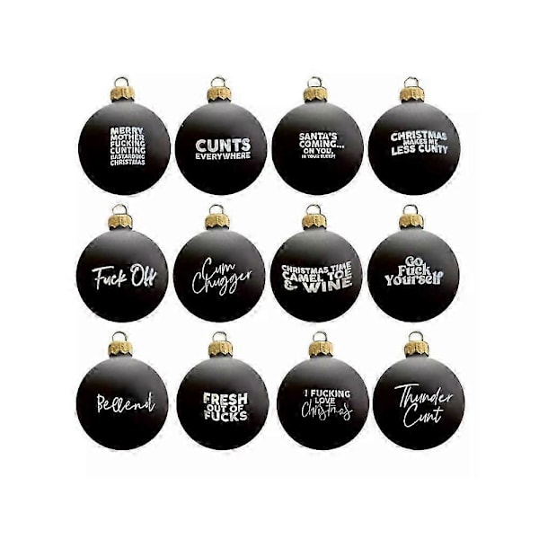 Svorne Julekugler - 12-pak, 2024 Sjove Julepynt Julekugler 12pcs sets
