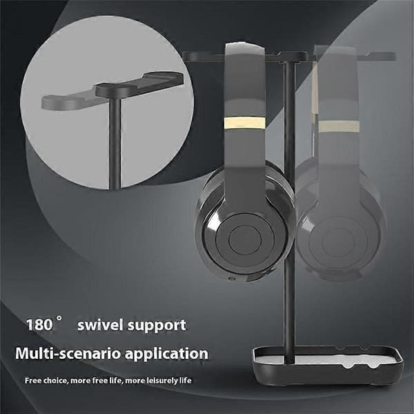 JD080 Avtakbart Hodetelefonstativ i Aluminiumslegering Gaming Headset Telefonholderstativ White