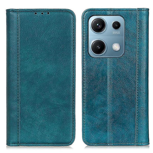 Til Xiaomi Redmi Note 14S 4G Stand Case Split Læder Litchi Tekstur Wallet Telefon Cover Multicolor Black