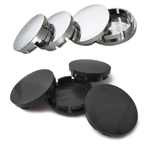 4 st 56 mm Bilhjul Navkapslar Universal ABS Fordonsdäck Fälgskydd Silver