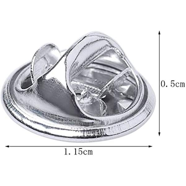 100 Par Fjärilsklämmor för Slipsnålar, Silver Fjärilsklämmor i Metall med Bakstycken, Ersättningsklämmor med Tomma Stift för Hantverk